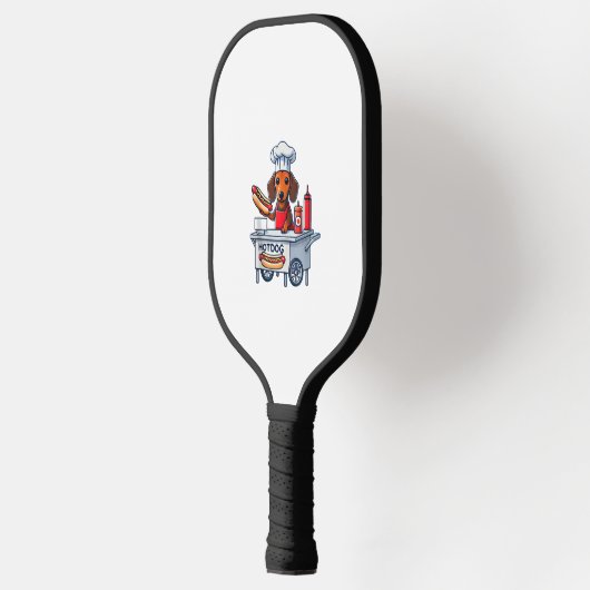 Funny Dackel Hund Würstchen Wurst Hotdog Sandwich Pickleball Schläger (Links)