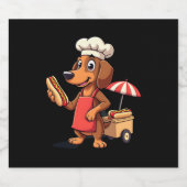 Funny Dackel Hund Würstchen Wurst Hotdog Sandwich Schaumweinetikett (Einzelnes Label)
