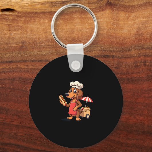 Funny Dackel Hund Würstchen Wurst Hotdog Sandwich Schlüsselanhänger (Vorderseite)