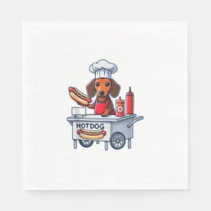 Funny Dackel Hund Würstchen Wurst Hotdog Sandwich Serviette