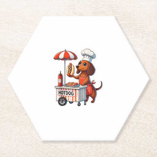 Funny Dackel Hund Würstchen Wurst Hotdog Sandwich Untersetzer (Vorderseite)