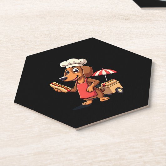 Funny Dackel Hund Würstchen Wurst Hotdog Sandwich Untersetzer (angewinkelt)