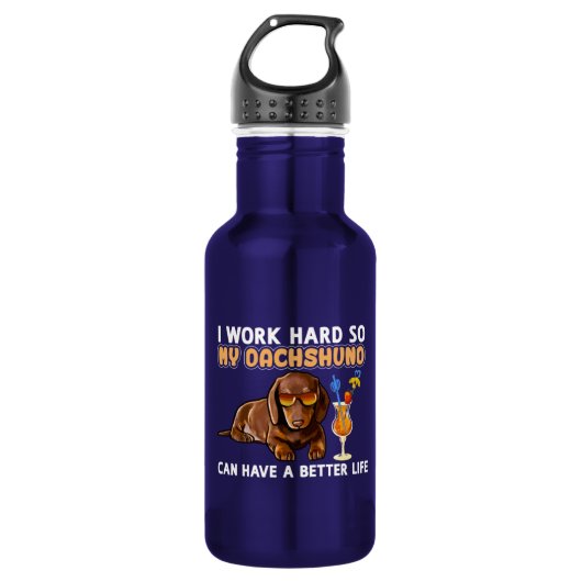 Funny Dackel Lover Edelstahlflasche (Vorderseite)