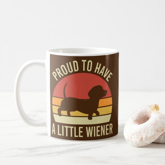 Funny Dackel Mama stolz auf eine kleine Dackel Kaffeetasse (Mit Donut)