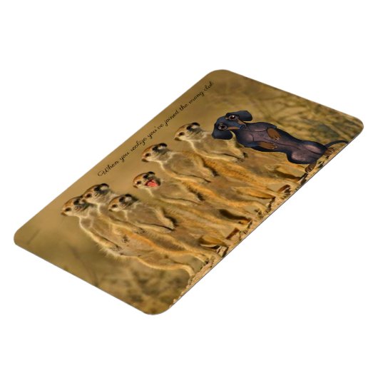 Funny Dackel Meerkat Magnet (Linke Seite)
