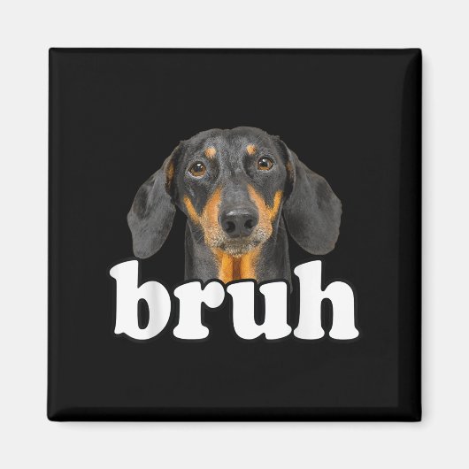 Funny Dackel Meme Sprichwort Bruh Funny Dog Sarcas Magnet (Vorne)