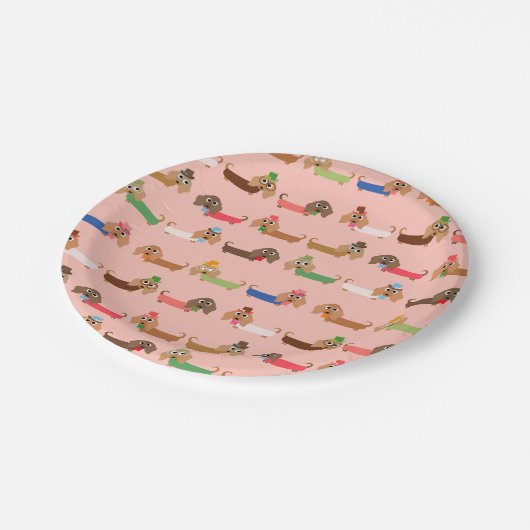 Funny Dackel Pappteller (Schrägansicht)