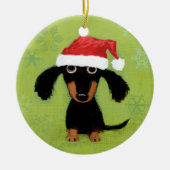Funny Dackel Santa Clause Dackel Hund Weihnachten Keramik Ornament (Vorne)