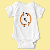 Funny Dackel Sausage Dog Monogramm Baby Strampler