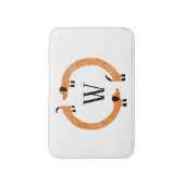 Funny Dackel Sausage Dog Monogramm Badematte (Vorderseite Vertikal)