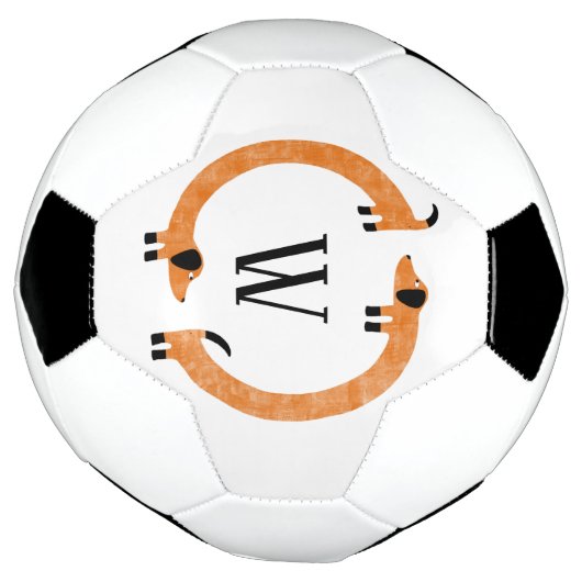 Funny Dackel Sausage Dog Monogramm Fußball (Gedreht)