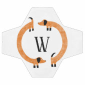 Funny Dackel Sausage Dog Monogramm Fußball (Flach)