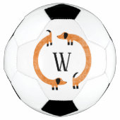 Funny Dackel Sausage Dog Monogramm Fußball (Vorderseite)