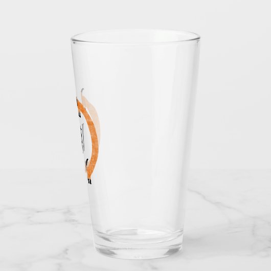 Funny Dackel Sausage Dog Monogramm Glas (Links)