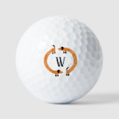 Funny Dackel Sausage Dog Monogramm Golfball (Vorderseite)