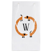 Funny Dackel Sausage Dog Monogramm Kleine Geschenktüte (Vorderseite)