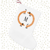 Funny Dackel Sausage Dog Monogramm Kleiner Weihnachtsstrumpf