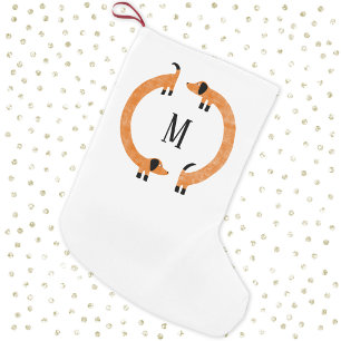 Funny Dackel Sausage Dog Monogramm Kleiner Weihnachtsstrumpf