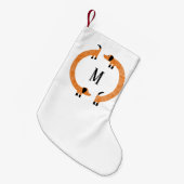 Funny Dackel Sausage Dog Monogramm Kleiner Weihnachtsstrumpf (Vorderansicht (hängend))
