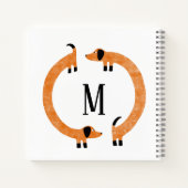 Funny Dackel Sausage Dog Monogramm Notizblock (Rückseite)