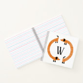 Funny Dackel Sausage Dog Monogramm Notizblock (Innenseite)