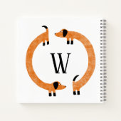 Funny Dackel Sausage Dog Monogramm Notizblock (Rückseite)