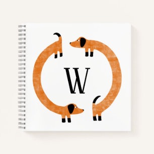Funny Dackel Sausage Dog Monogramm Notizblock