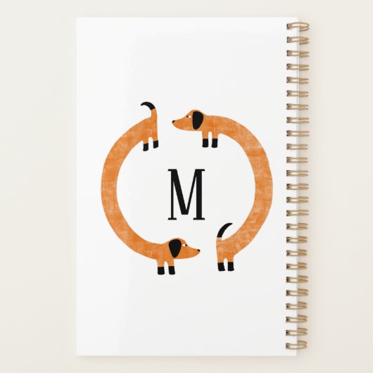 Funny Dackel Sausage Dog Monogramm Planer (Rückseite)