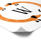 Funny Dackel Sausage Dog Monogramm Poster (Ecke)