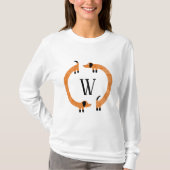 Funny Dackel Sausage Dog Monogramm T-Shirt (Vorderseite)