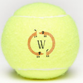Funny Dackel Sausage Dog Monogramm Tennisbälle