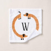Funny Dackel Sausage Dog Monogramm Waschlappen (Waschlappen)