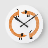 Funny Dackel Sausage Dog Runde Wanduhr (Vorderseite)