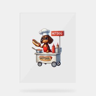 Funny Dackel Sausage Dog Würstchen Hotdog Sandwich Acrylschild