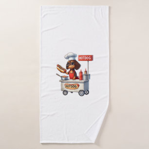 Funny Dackel Sausage Dog Würstchen Hotdog Sandwich Badehandtuch
