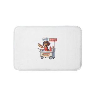 Funny Dackel Sausage Dog Würstchen Hotdog Sandwich Badematte
