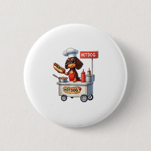 Funny Dackel Sausage Dog Würstchen Hotdog Sandwich Button