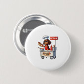 Funny Dackel Sausage Dog Würstchen Hotdog Sandwich Button (Vorne & Hinten)