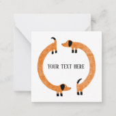 Funny Dackel Sausage Hund Benutzerdefinierter Text Mitteilungskarte (Vorderseite)