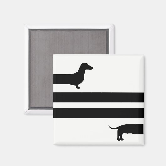 Funny Dackel Silhouette Magnet (Vorderseite/Rückseite)