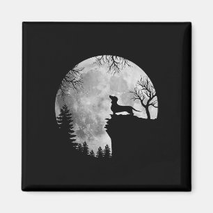 Funny Dackel und MondHalloween Hund Lover Costu Magnet