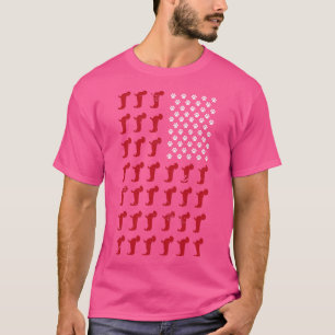 Funny Dackel USA Flag Animal Dackel Dog T-Shirt