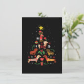 Funny Dackel Weihnachtsbaum Dankeskarte (Stehend Vorderseite)