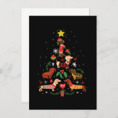 Funny Dackel Weihnachtsbaum Dankeskarte (Vorne/Hinten)