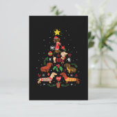 Funny Dackel Weihnachtsbaum Dankeskarte (Stehend Vorderseite)