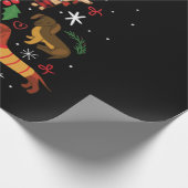 Funny Dackel Weihnachtsbaum Geschenkpapier (Ecke)
