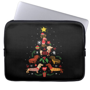 Funny Dackel Weihnachtsbaum Laptopschutzhülle