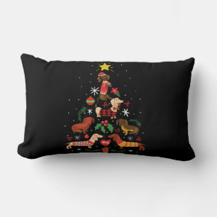 Funny Dackel Weihnachtsbaum Lendenkissen
