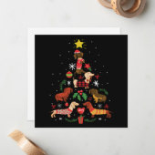 Funny Dackel Weihnachtsbaum Mitteilungskarte (Vorderseite/Rückseite Beispiel)