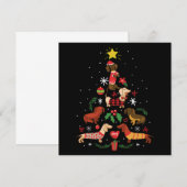 Funny Dackel Weihnachtsbaum Mitteilungskarte (Vorne/Hinten)